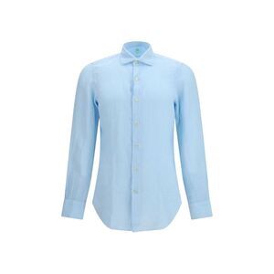 Finamore Blue Linen Longsleeve Men's Shirt